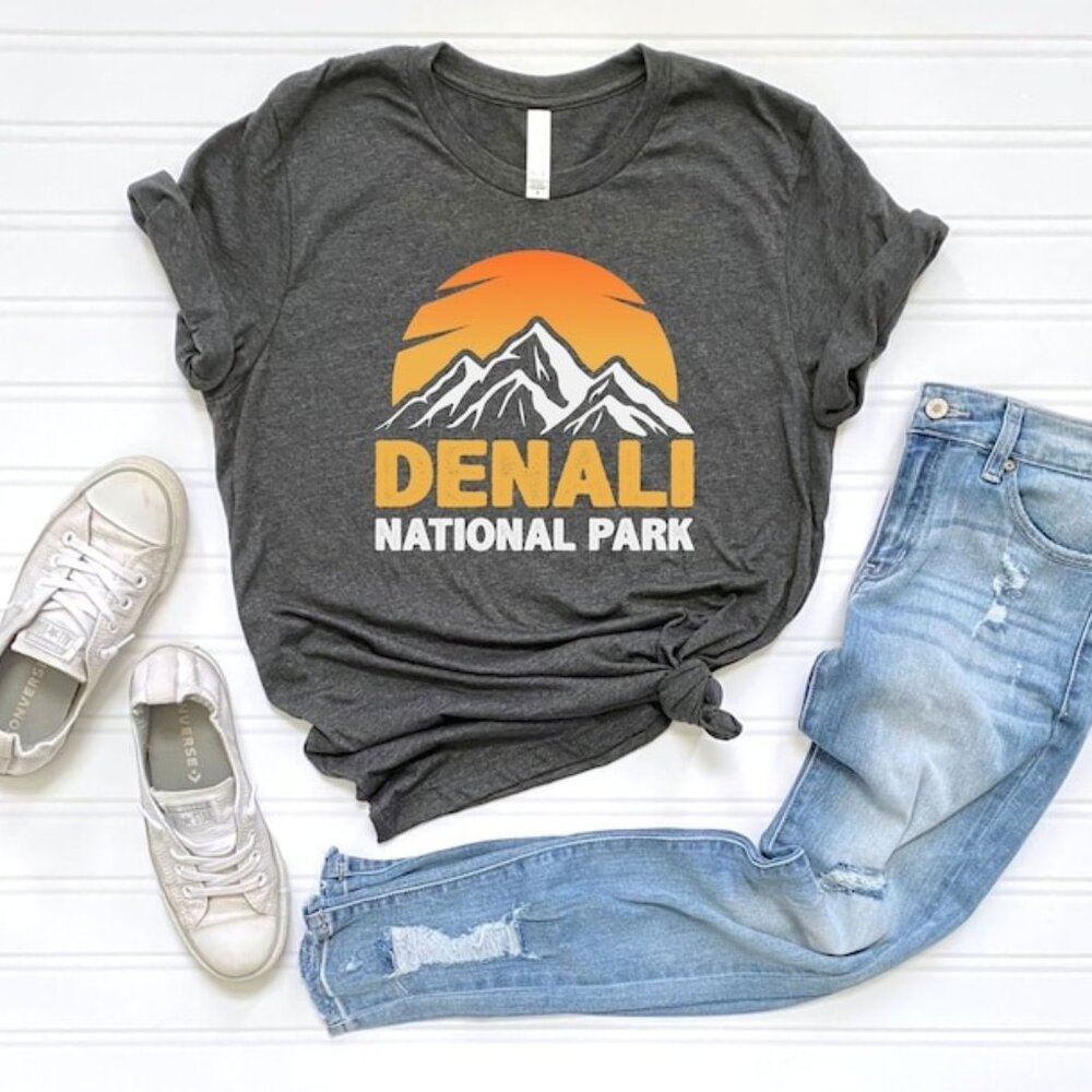 Denali National Park Shirt, Hiking Shirt, Travel Black Shirt